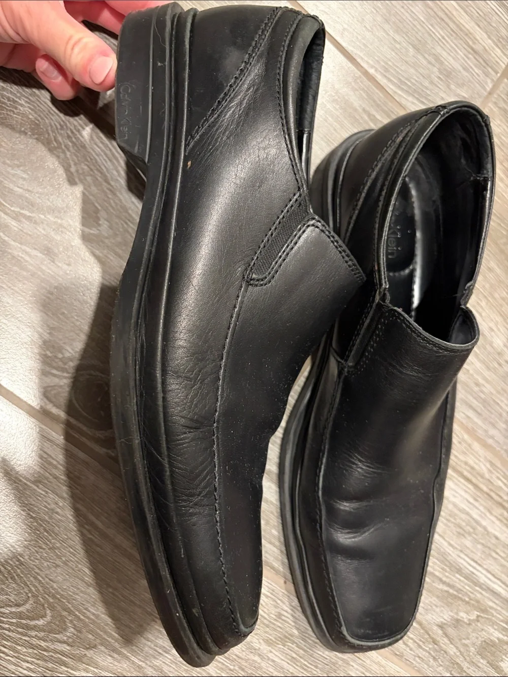Calvin Klein Men's Black Slip-On Leather Dress Shoes